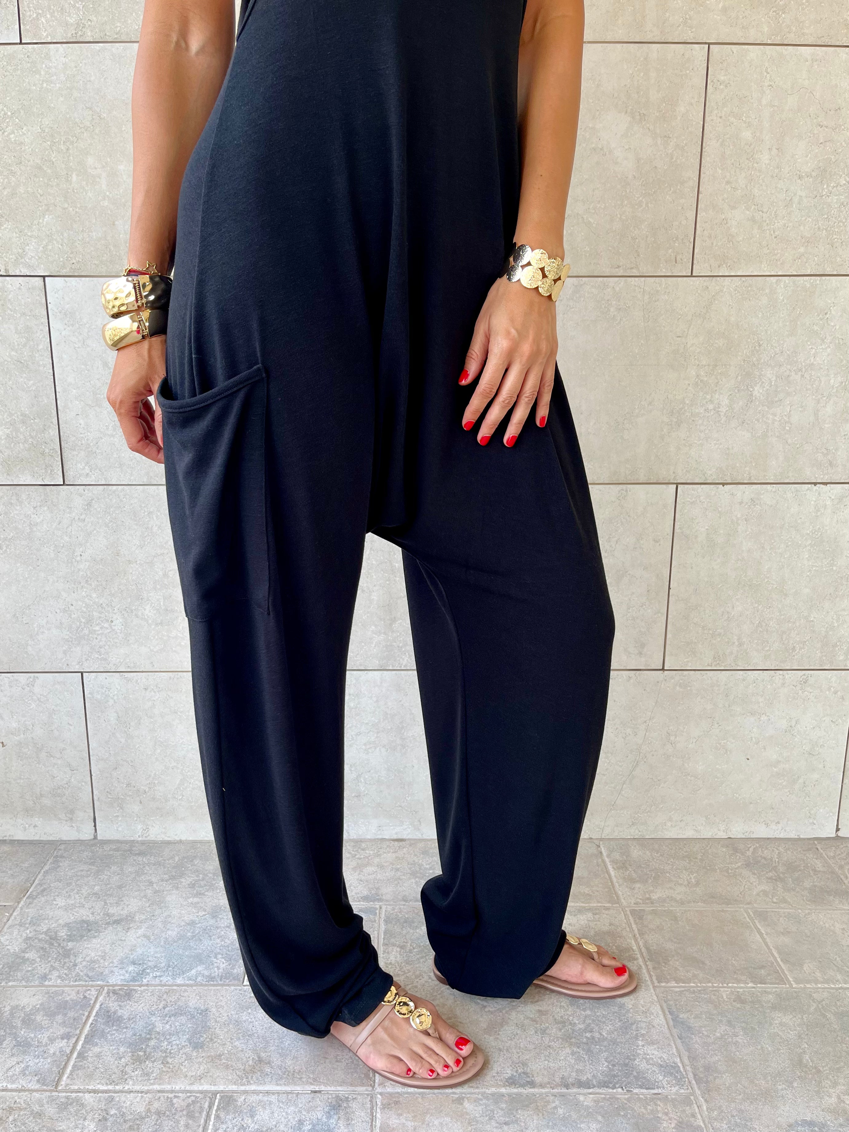 Black Light Flowy Jumpsuit