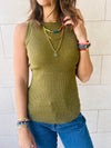 Blue & Olive Frillu Tanks