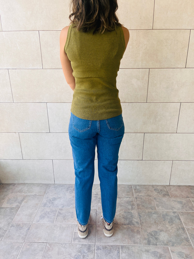 Blue & Olive 120 Knit Racer Top