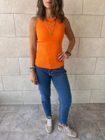 Orange & White Frillu Tanks