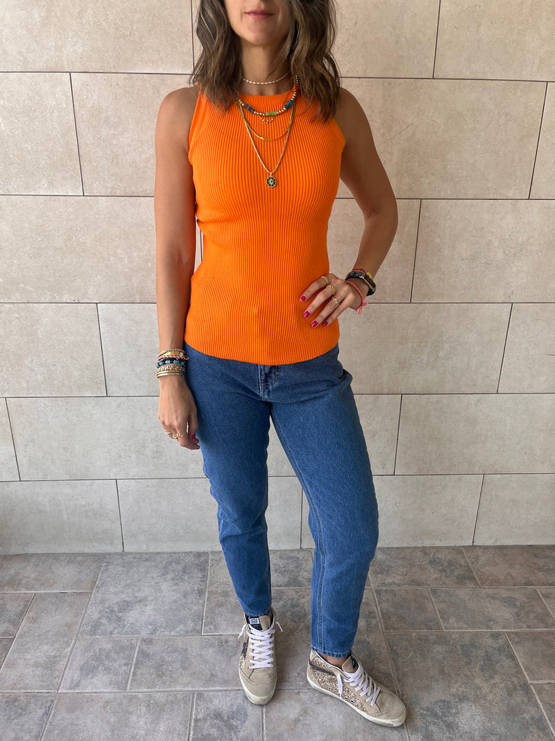 Orange & White Frillu Tanks