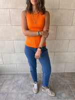 Orange & White Frillu Tanks