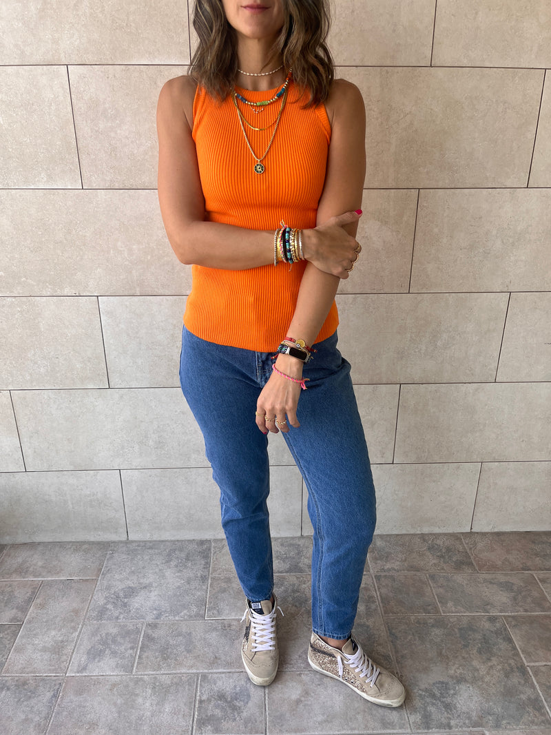 Orange & White Frillu Tanks