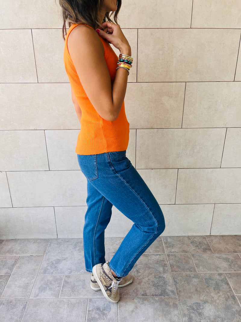 Orange & White Frillu Tanks