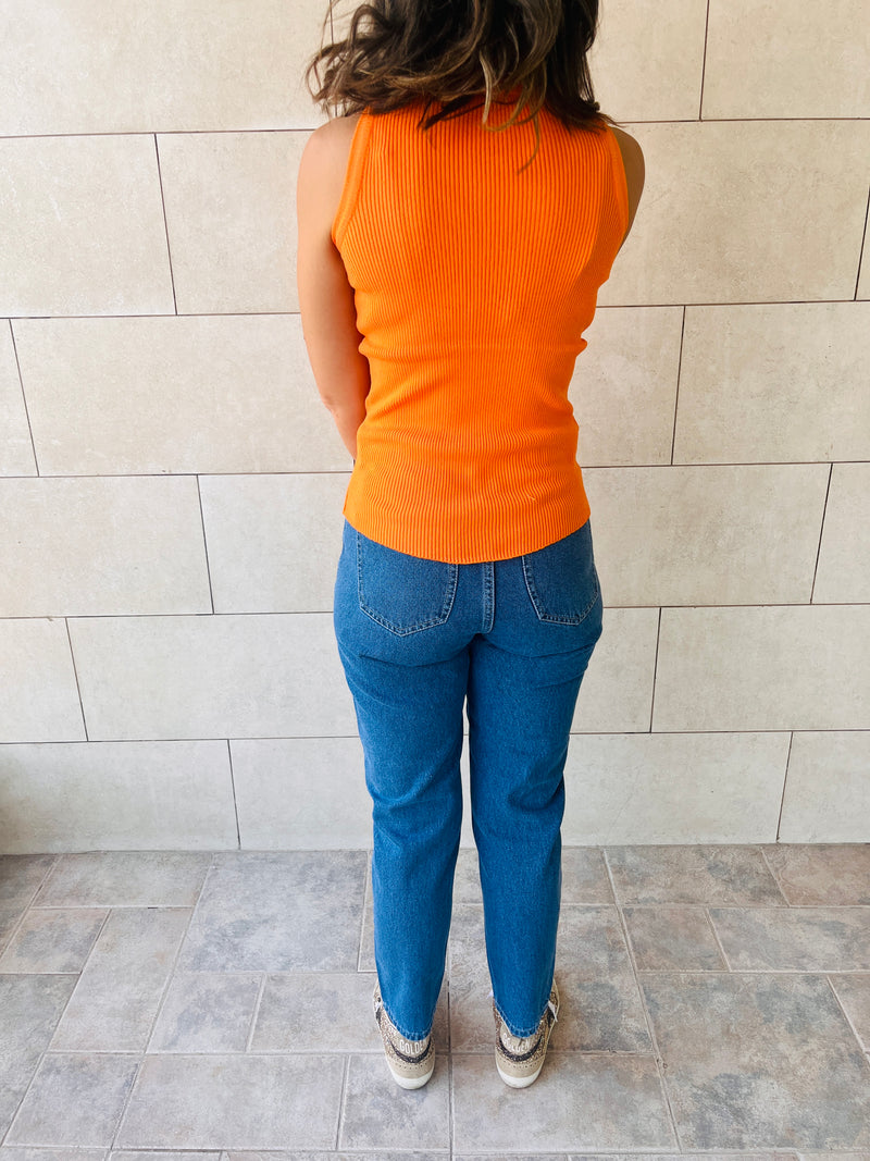 Orange & White Frillu Tanks
