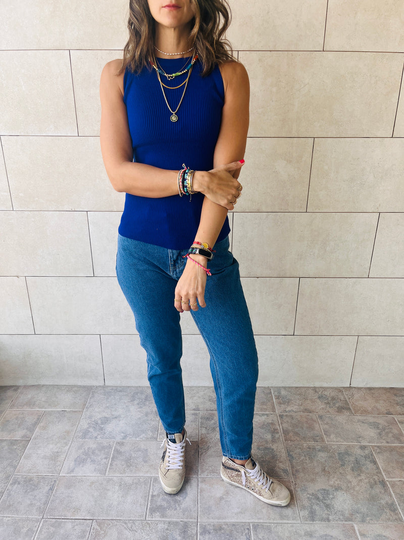 Blue & Olive 120 Knit Racer Top
