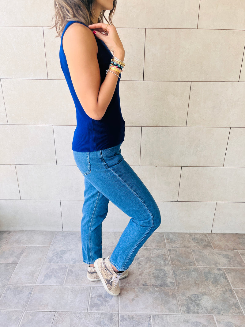 Blue & Olive 120 Knit Racer Top