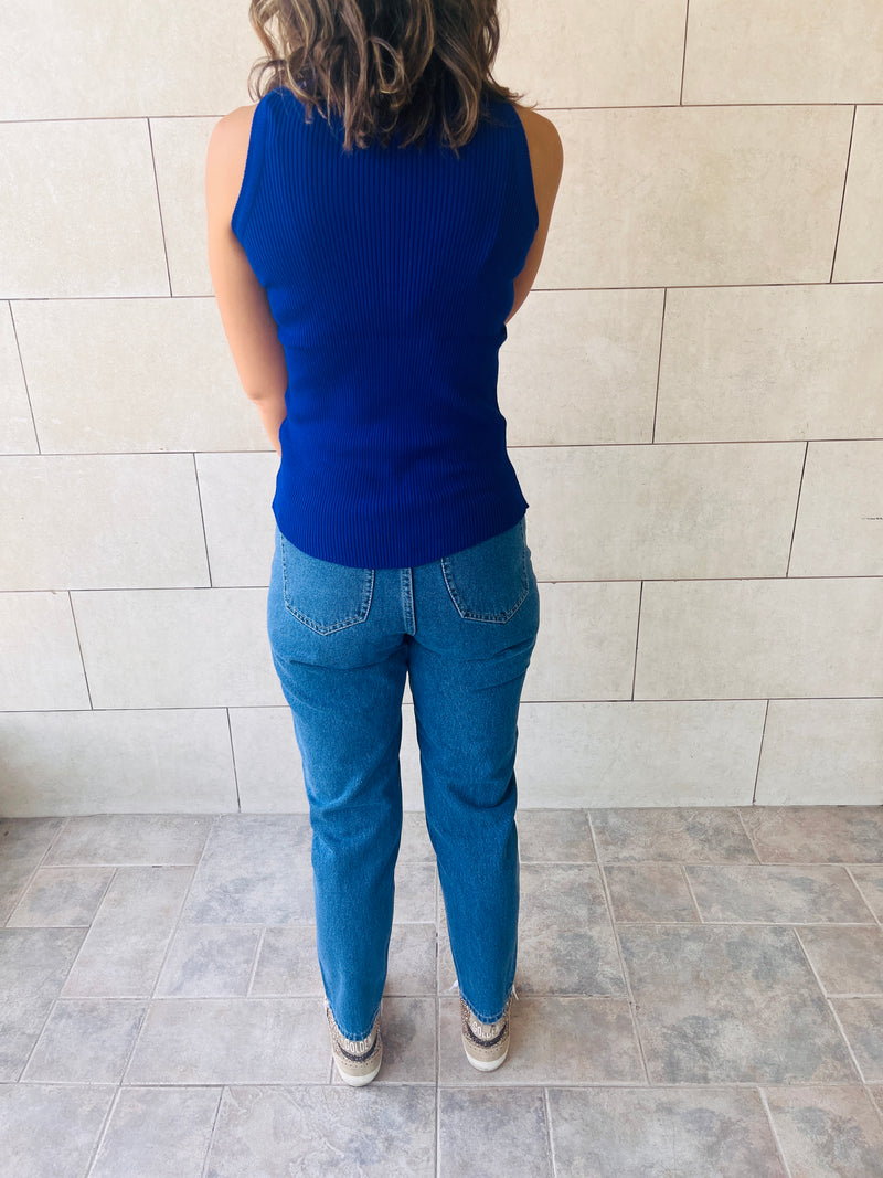 Blue & Olive 120 Knit Racer Top