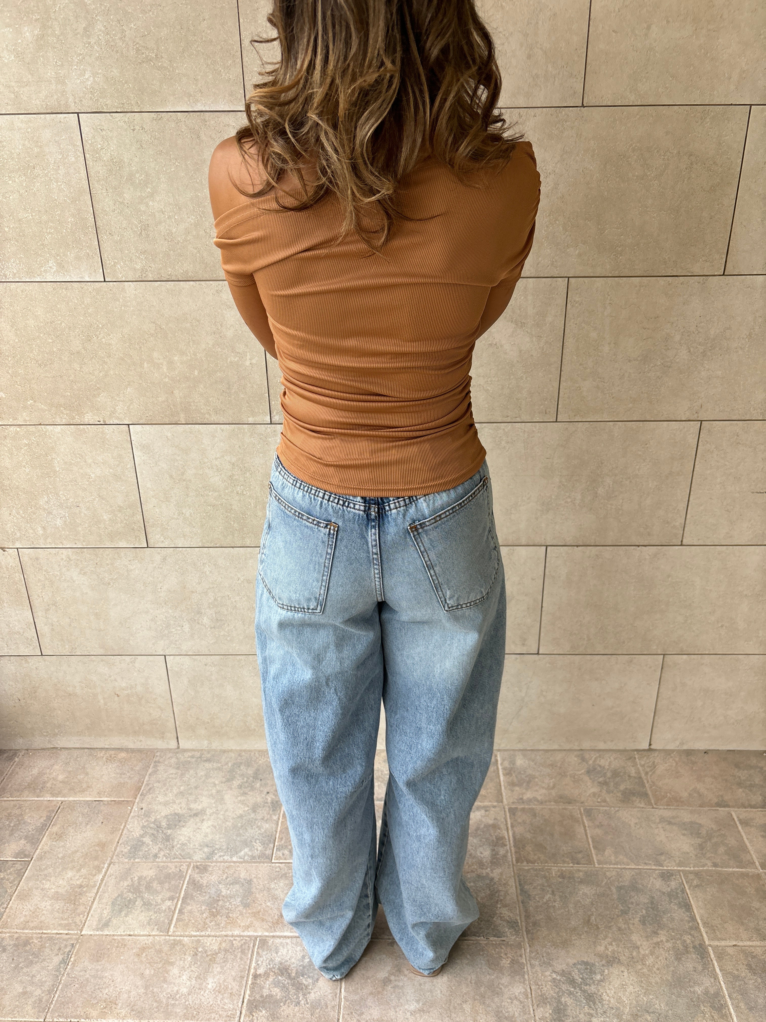 Cafe 130 Off Shoulder Ruched Top