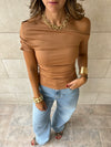 PREORDER Cafe 130 Off Shoulder Ruched Top