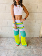 Lime Loving Lines Crochet Beach Pants
