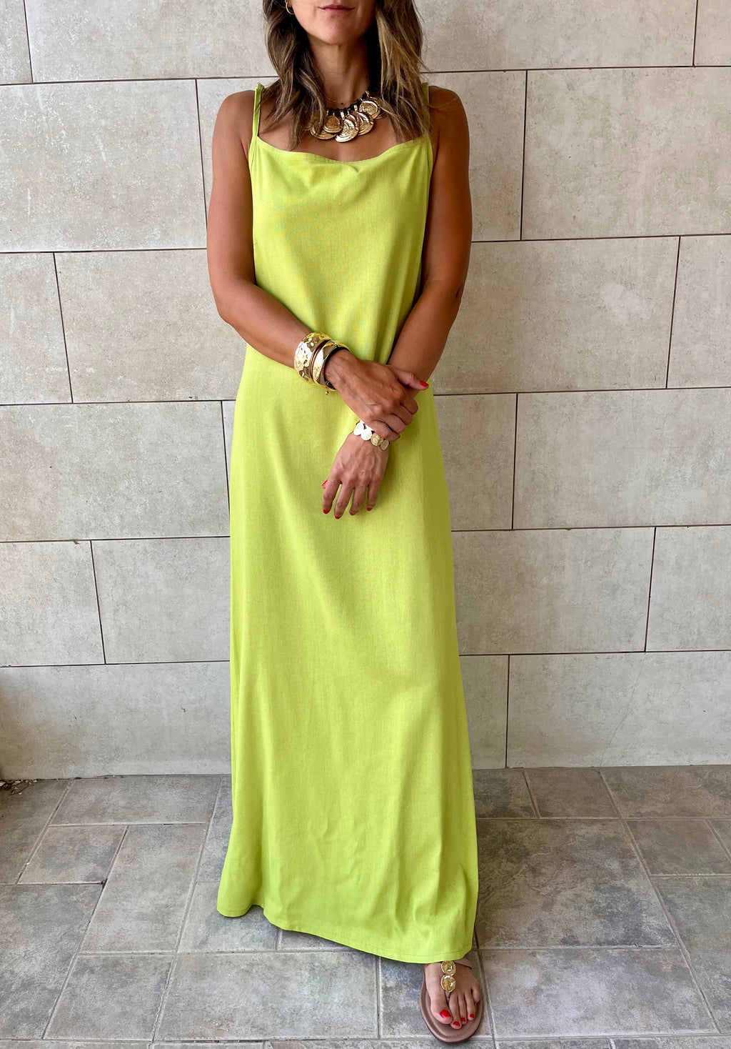 Lime Venice Basic Dress