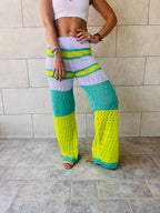 Lime Loving Lines Crochet Beach Pants