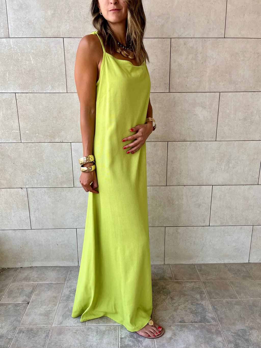 Lime Venice Basic Dress