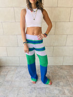 Blue Loving Lines Crochet Beach Pants