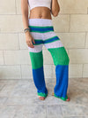 Blue Loving Lines Crochet Beach Pants