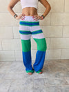 Blue Loving Lines Crochet Beach Pants