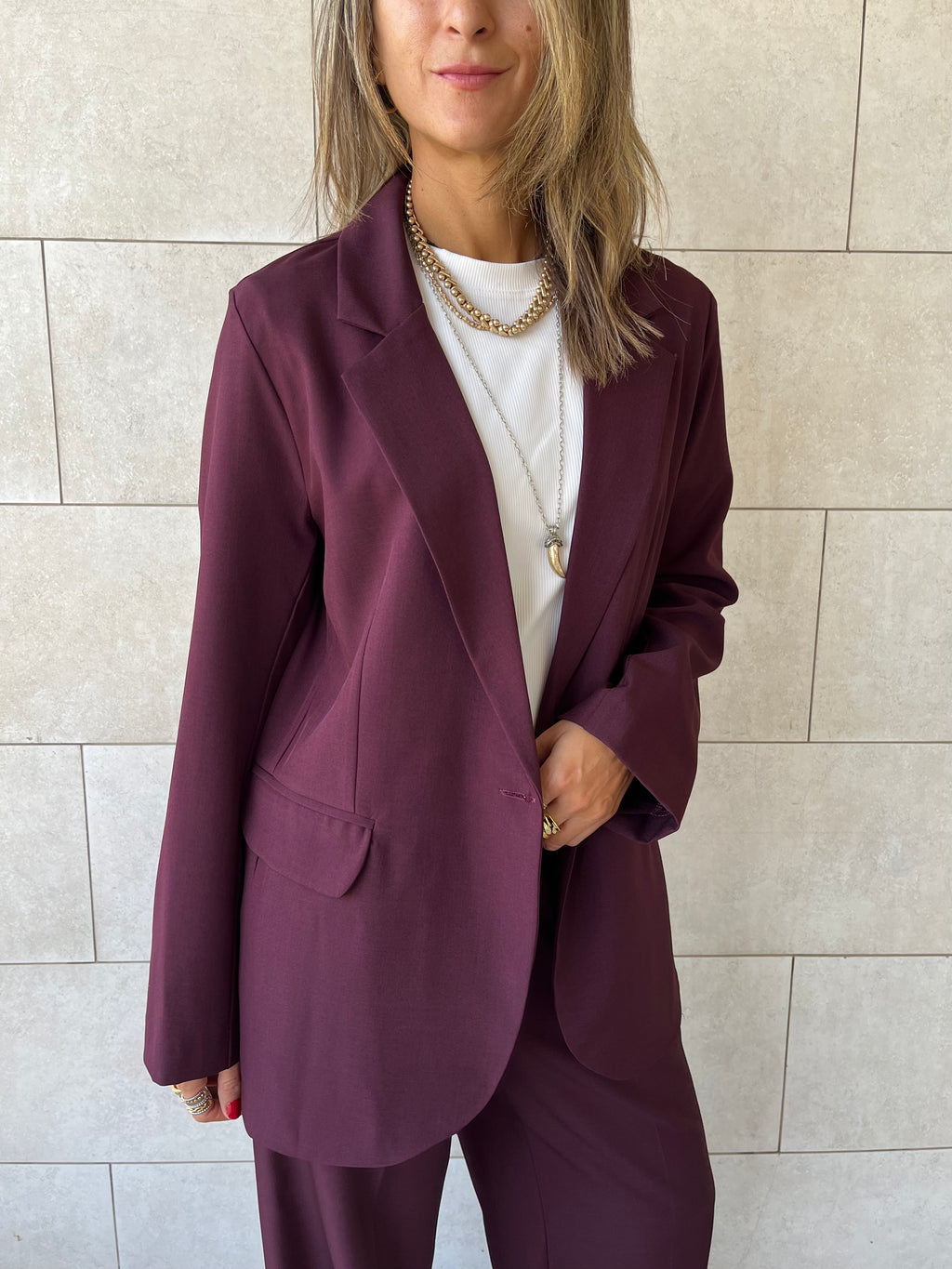 Plum Oversize Blazer