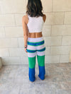 Blue Loving Lines Crochet Beach Pants