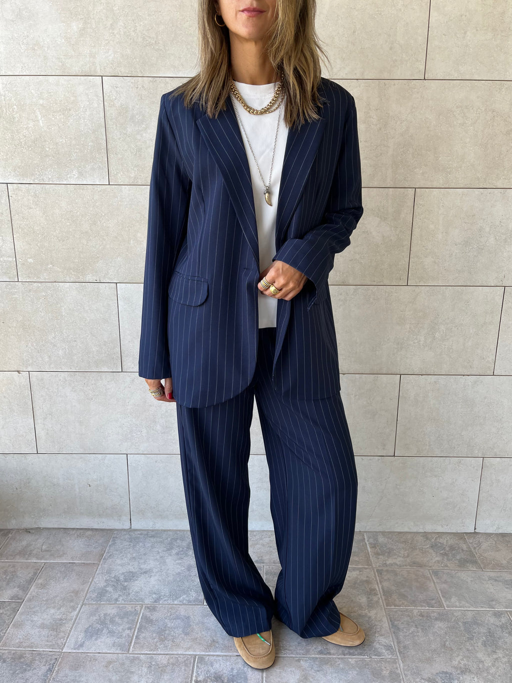 Navy Striped Blazer