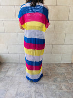 Yellow & Fuchsia Crochet Summer Coverup