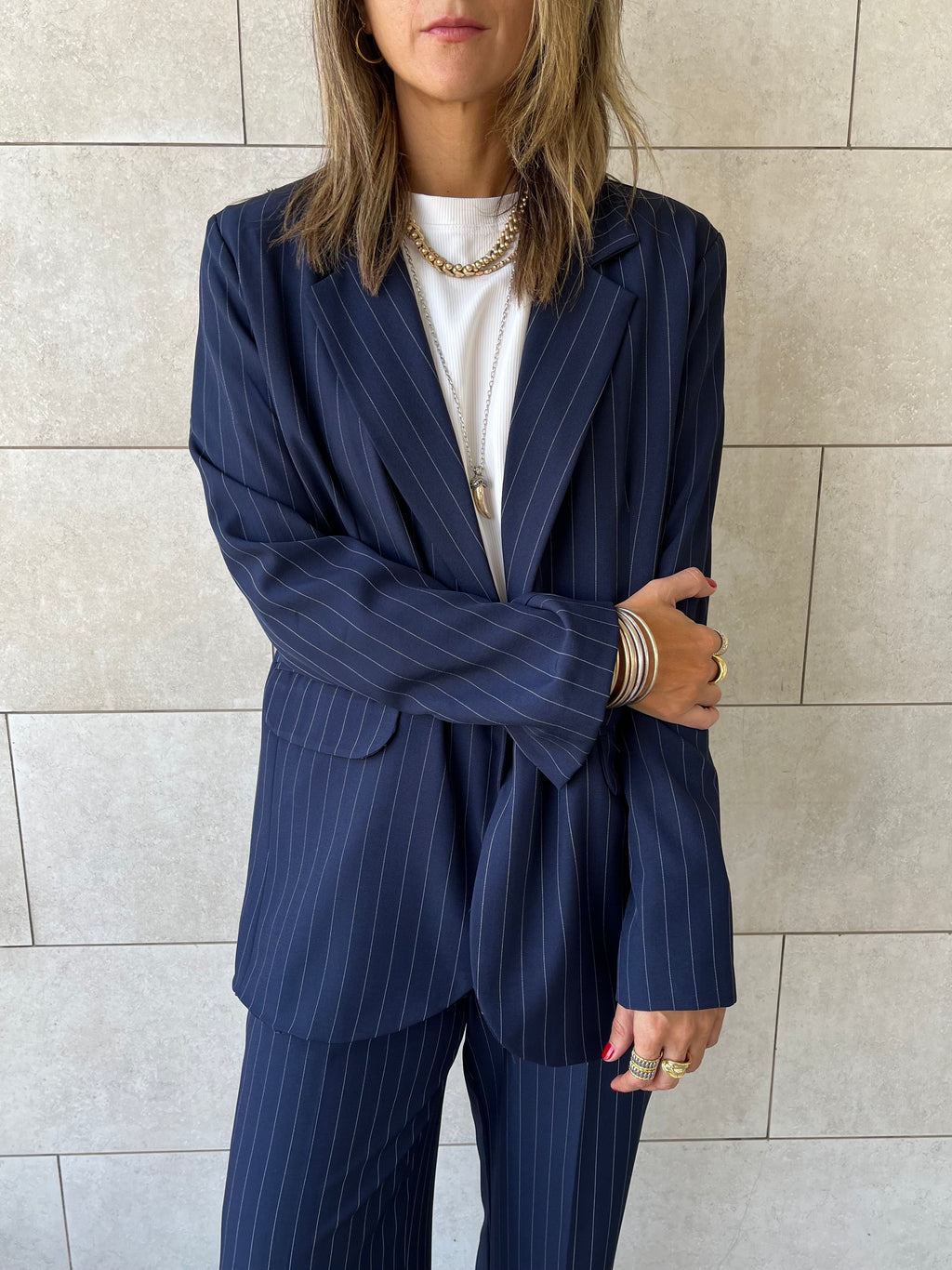 Navy Striped Blazer