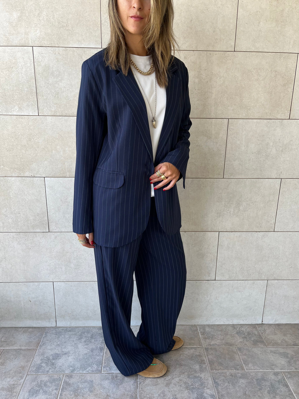 Navy Striped Blazer