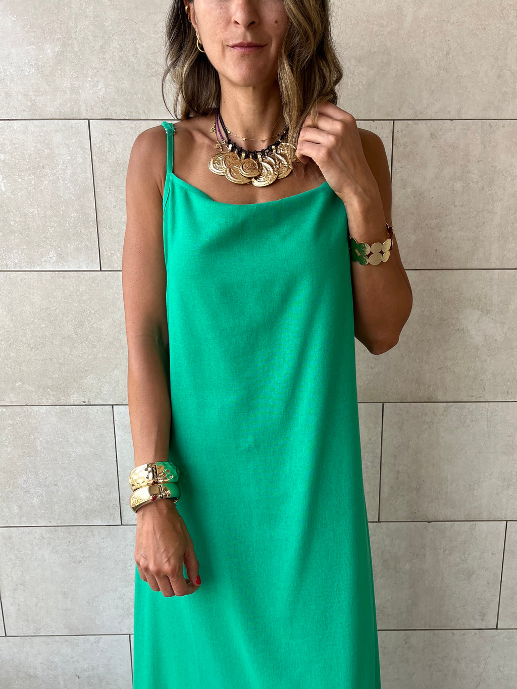 Green Venice Basic Dress