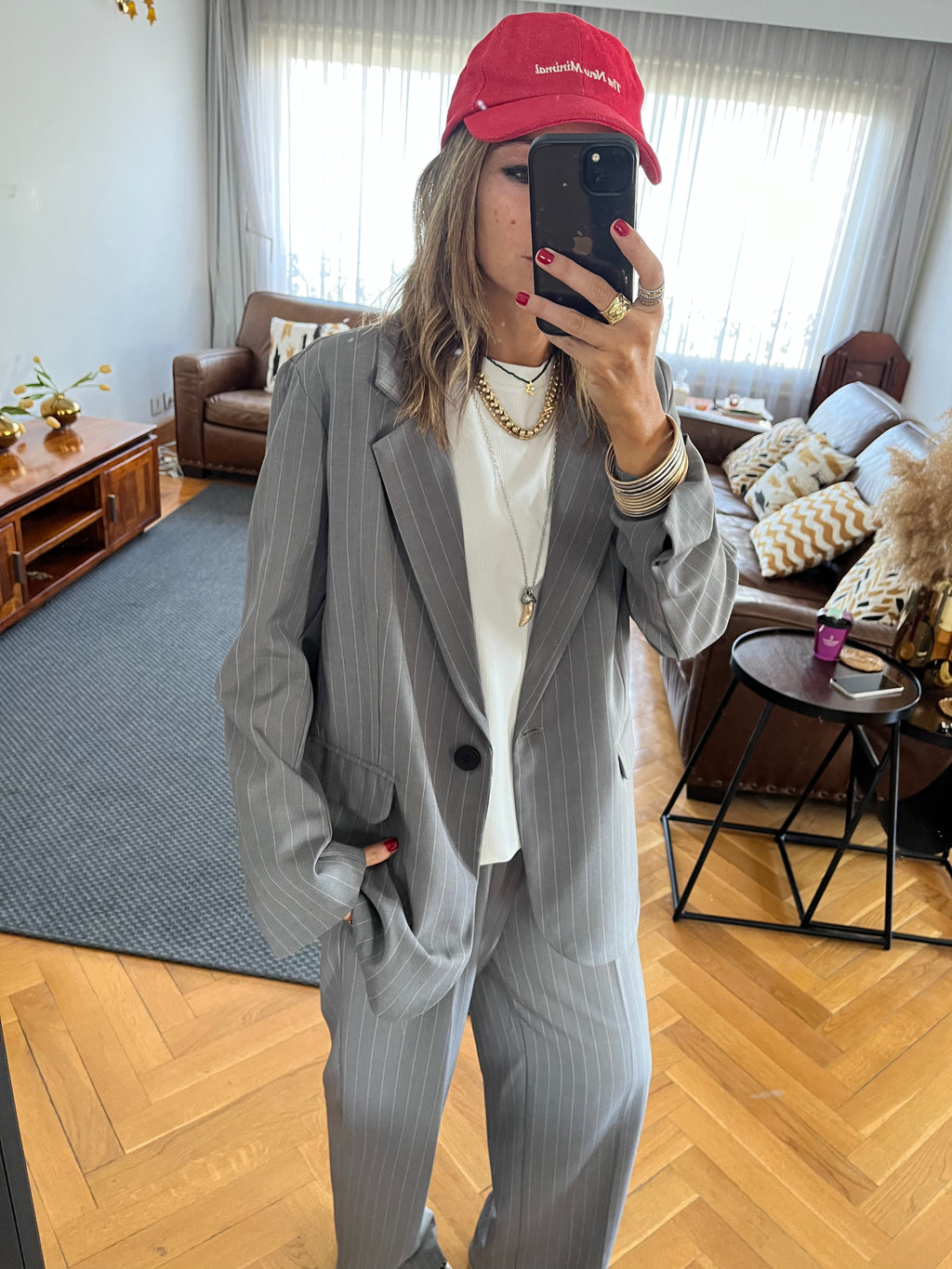 Grey Striped Blazer