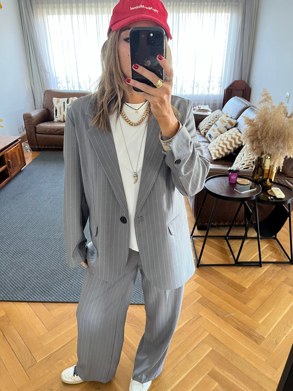 Grey Striped Blazer