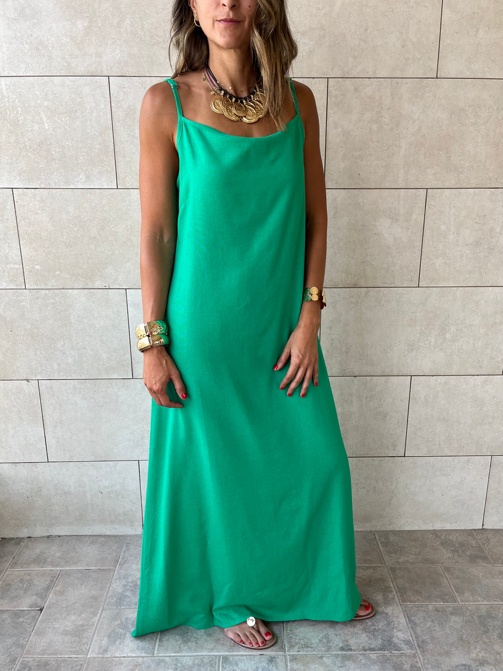 Green Venice Basic Dress