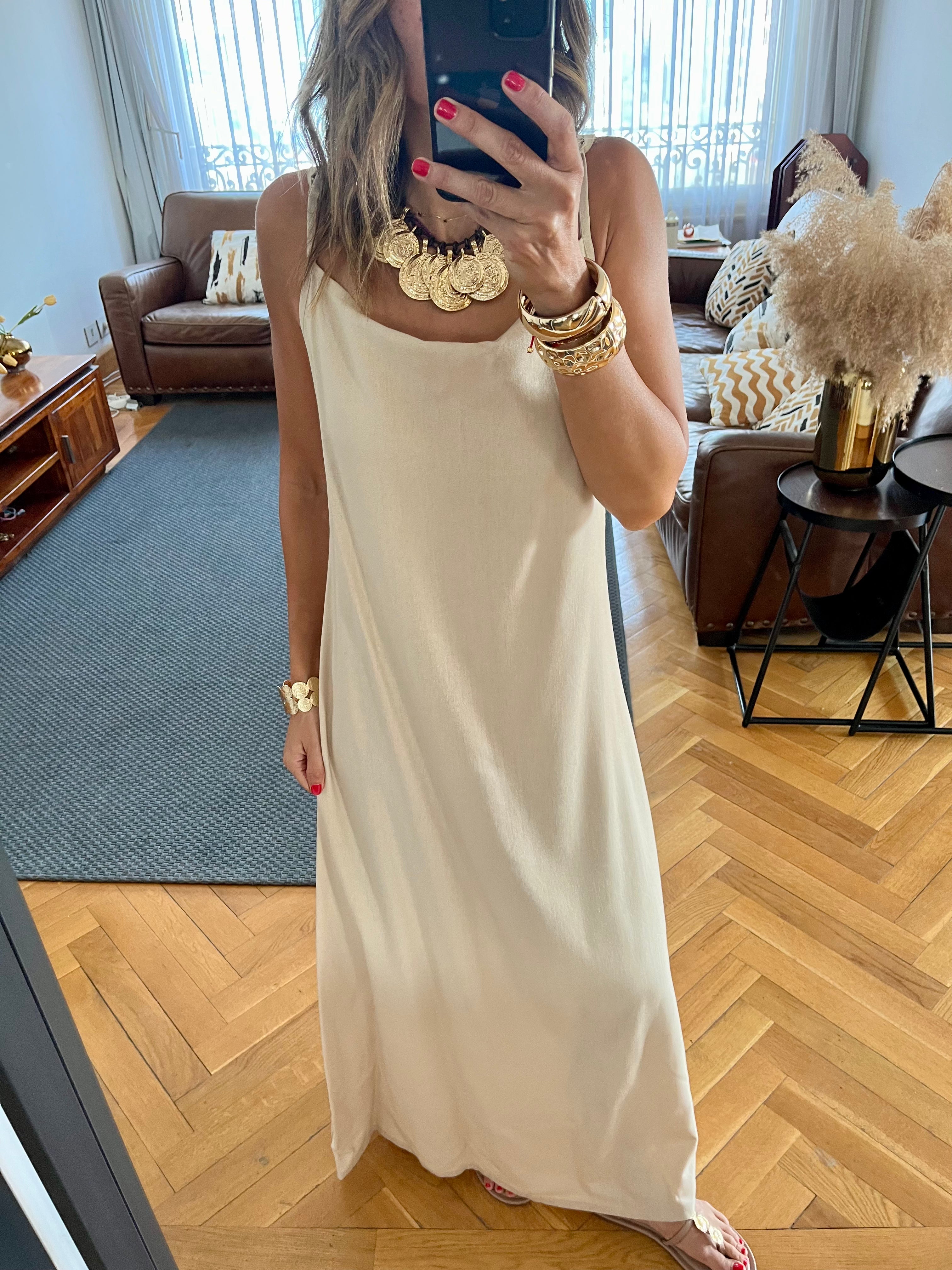 Beige Venice Basic Dress