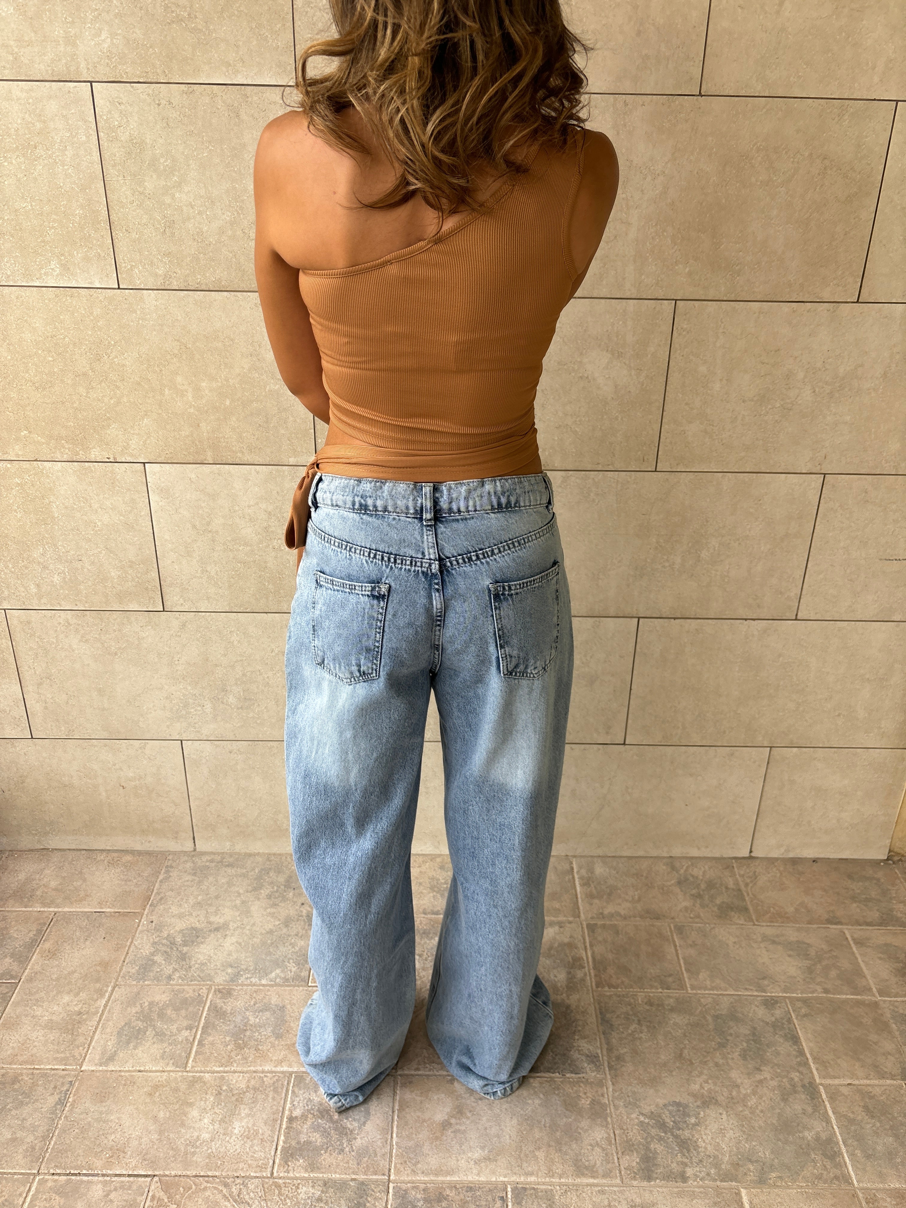 Cafe 130 One Shoulder Tie Top