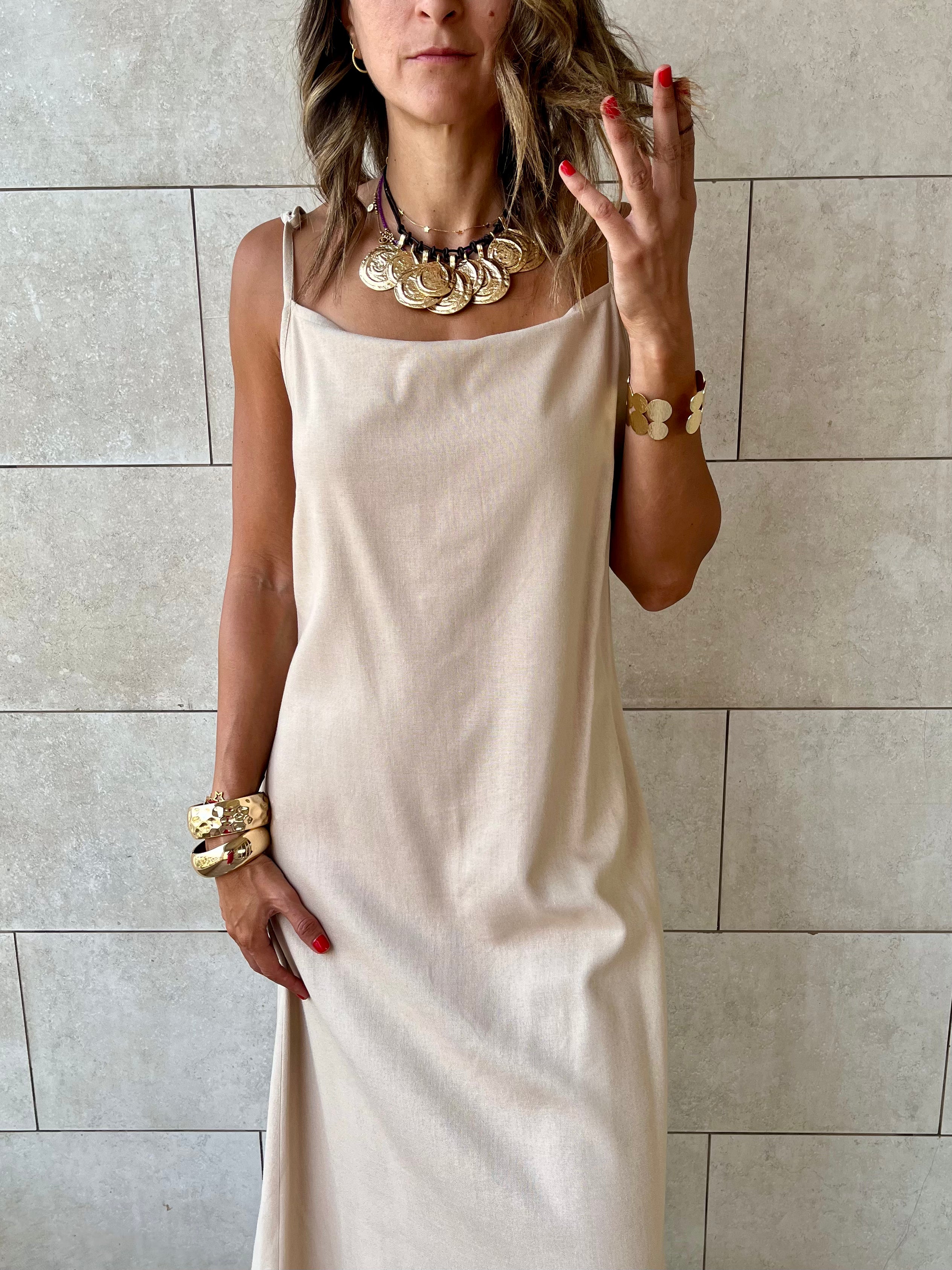 Beige Venice Basic Dress