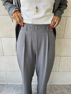 Grey Striped Frillu Signature Pants
