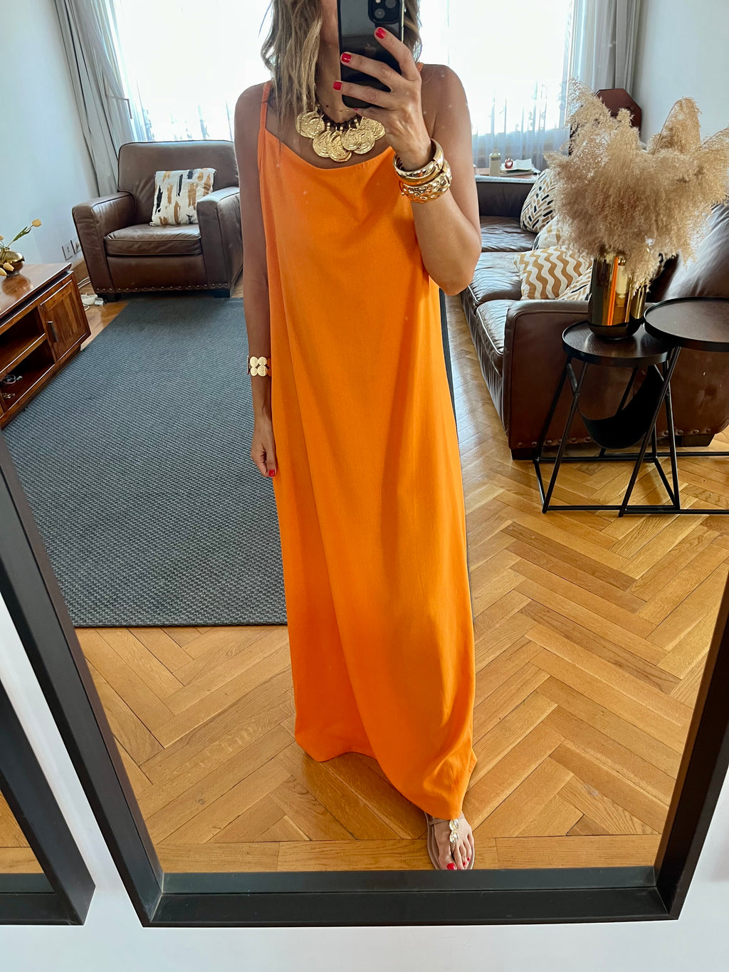 Orange Venice Basic Dress