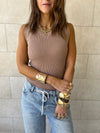 Cafe 101 Interknit V Ribbed Top