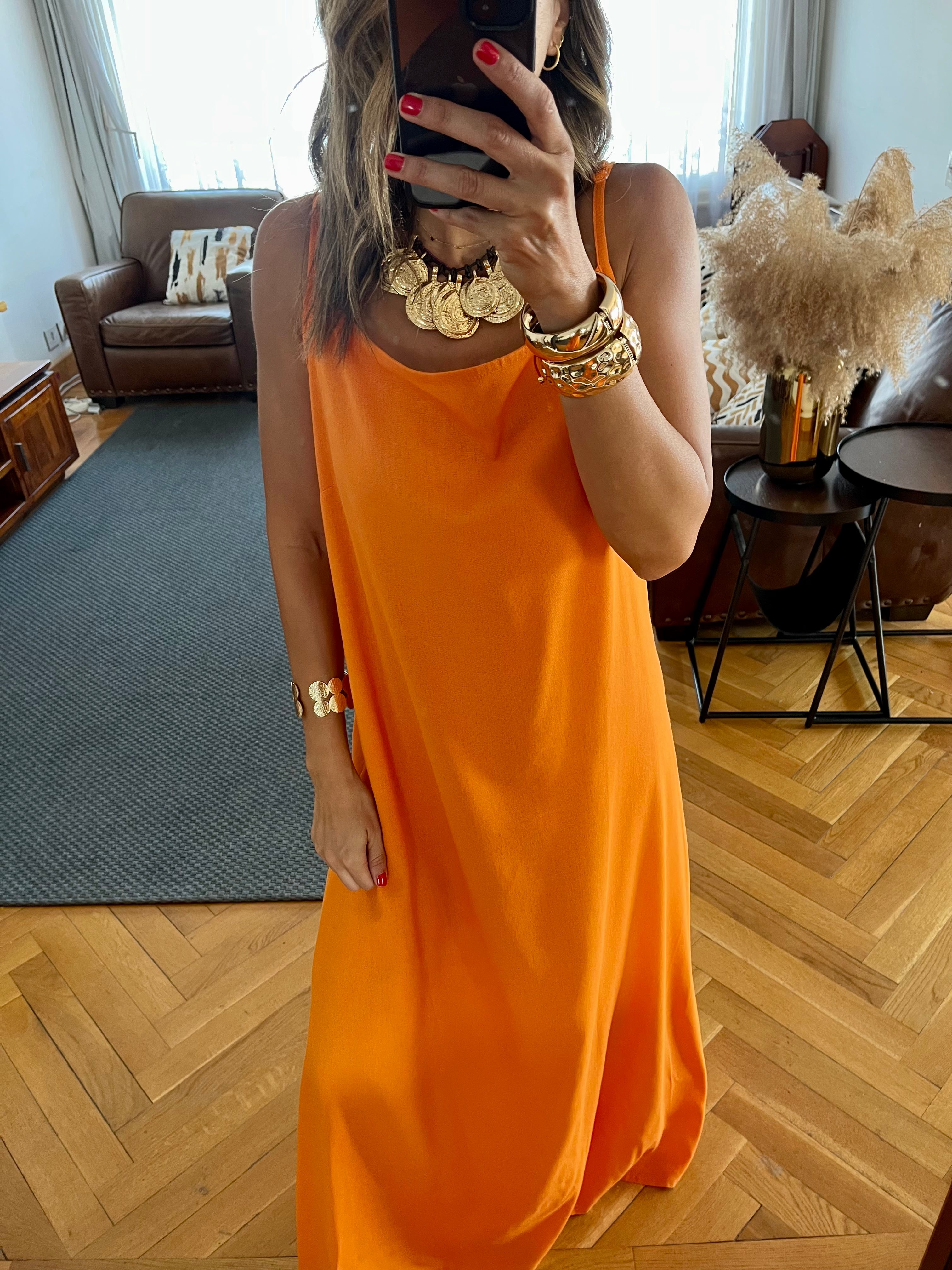 Orange Venice Basic Dress