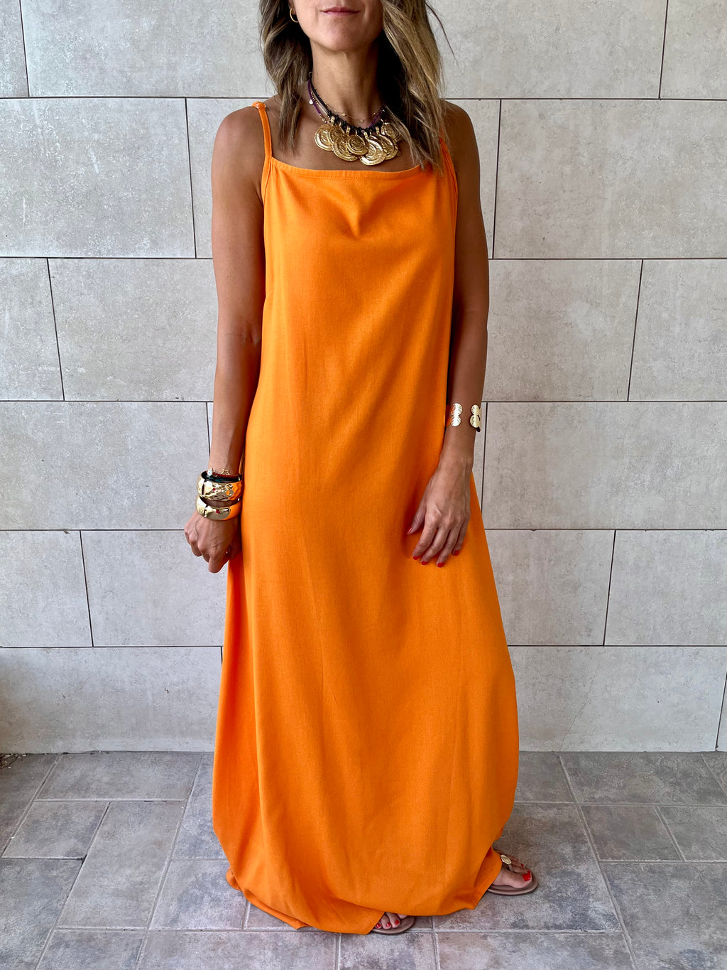 Orange Venice Basic Dress