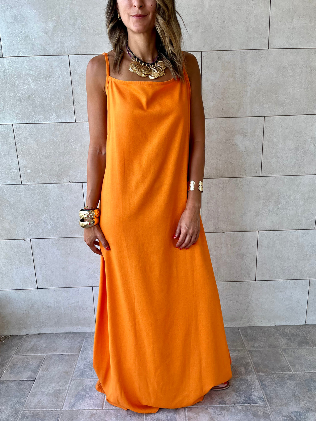Orange Venice Basic Dress