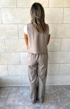 Cafe Striped Frillu Signature Vest