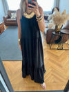 Black Simple Style Tiered Dress