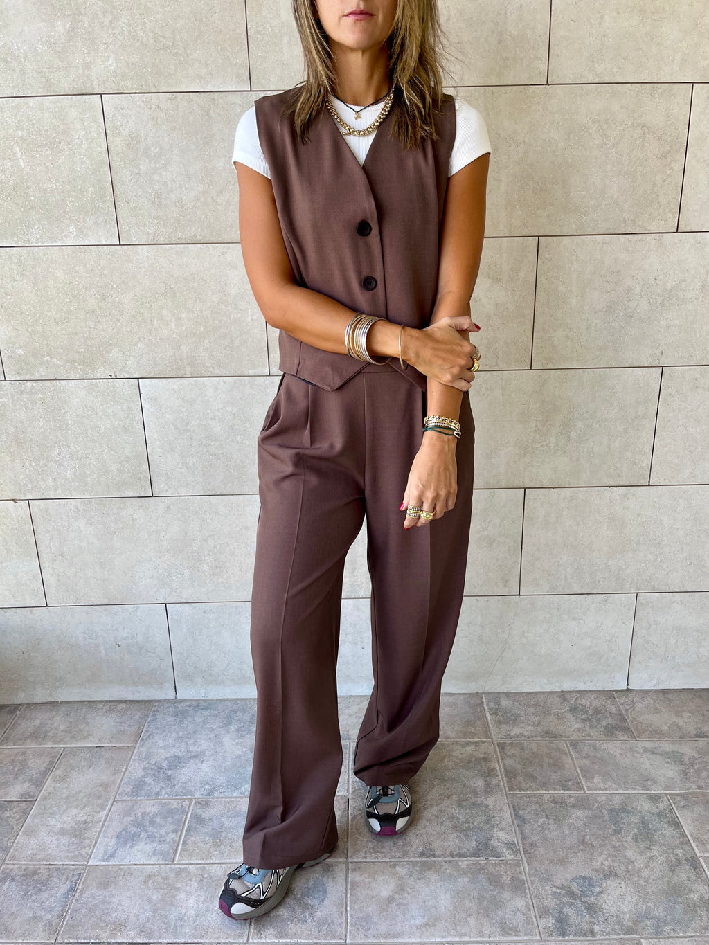 Brown Frillu Signature Pants