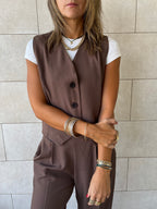 Brown Frillu Signature Vest