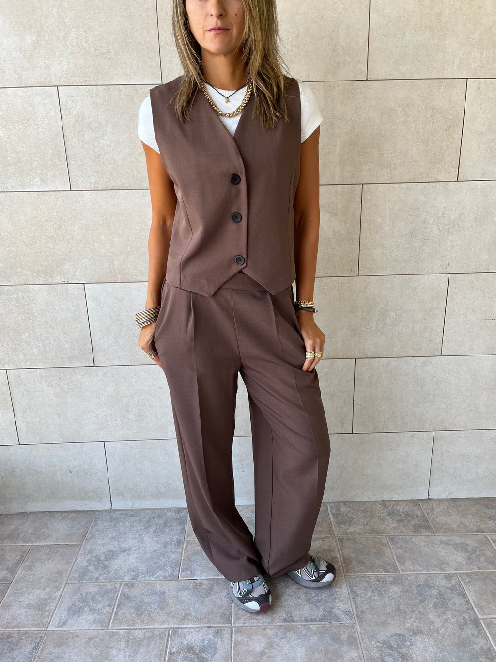 Brown Frillu Signature Pants