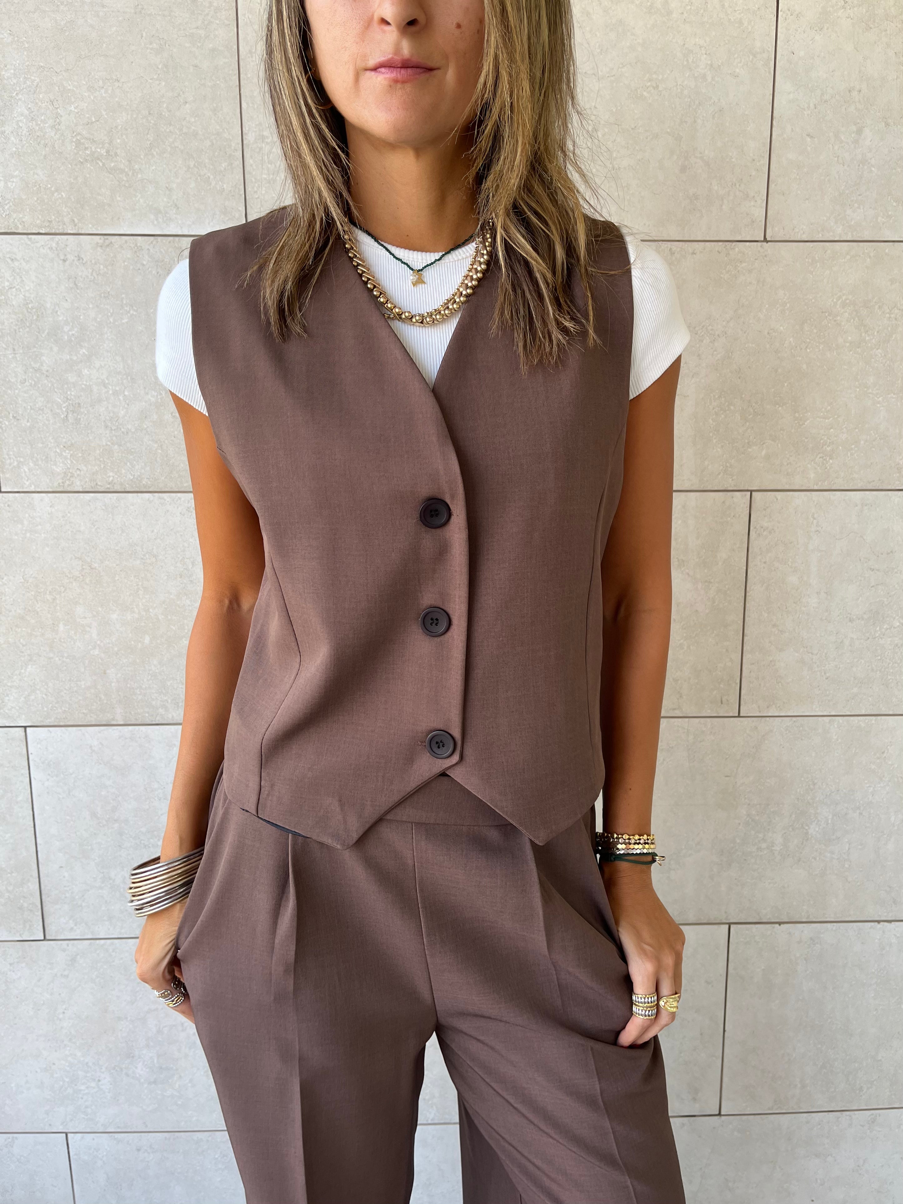 Brown Frillu Signature Vest