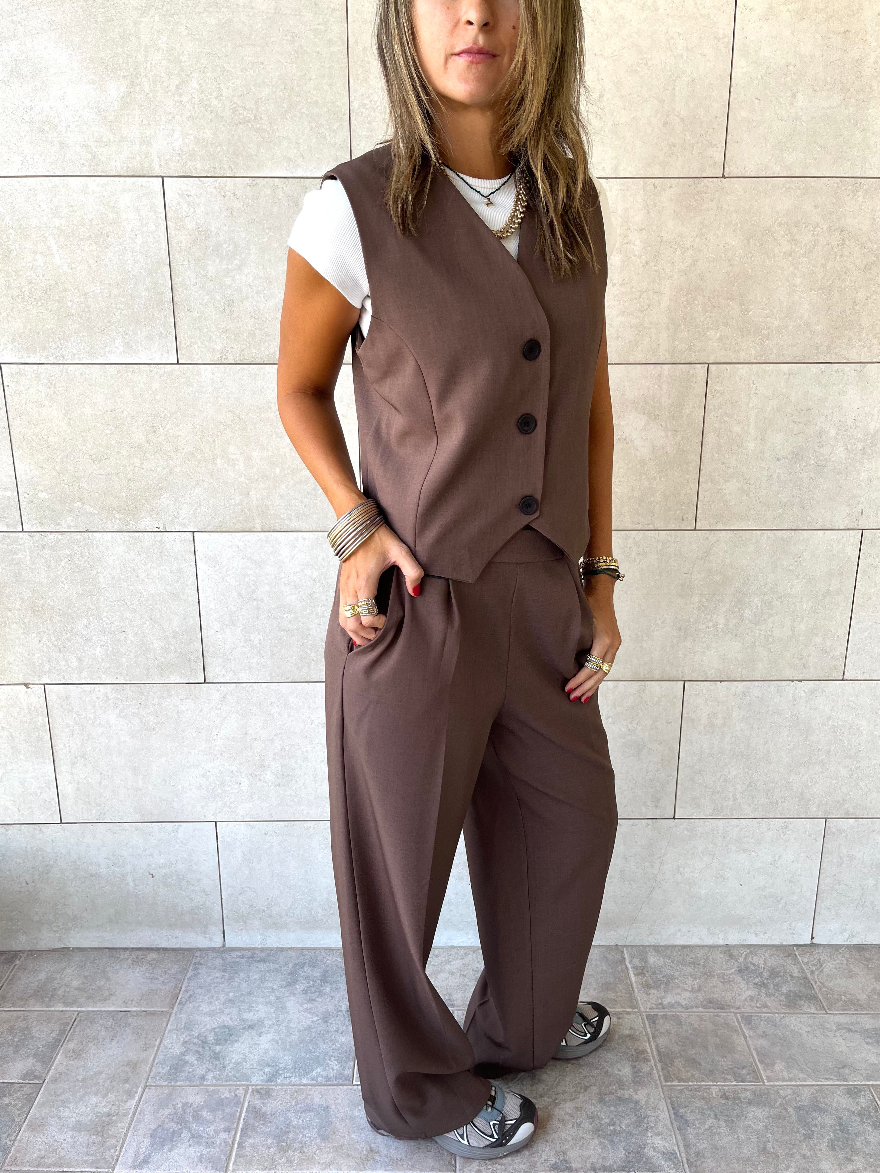 Brown Frillu Signature Vest