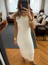 PREORDER White 101 Interknit Long Basic Dress