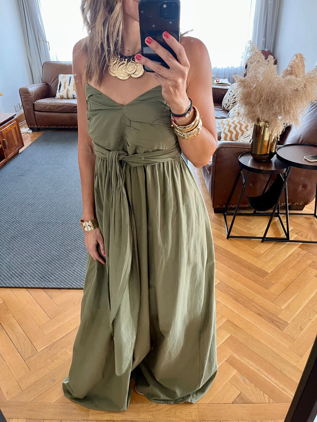 Olive After Sun Poplin Dress