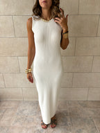 White 101 Interknit Long Basic Dress